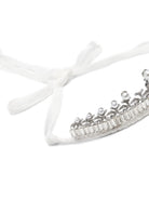 Diadema per bambina Monnalisa bianco con gemme argento - Rubino Kids