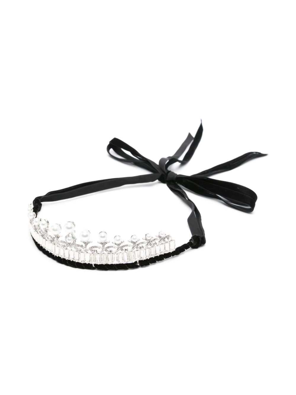 Diadema per bambina Monnalisa nero con gemme argento - Rubino Kids