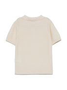 Evani polo top per bambina Bonpoint beige con orlo a coste - Rubino Kids