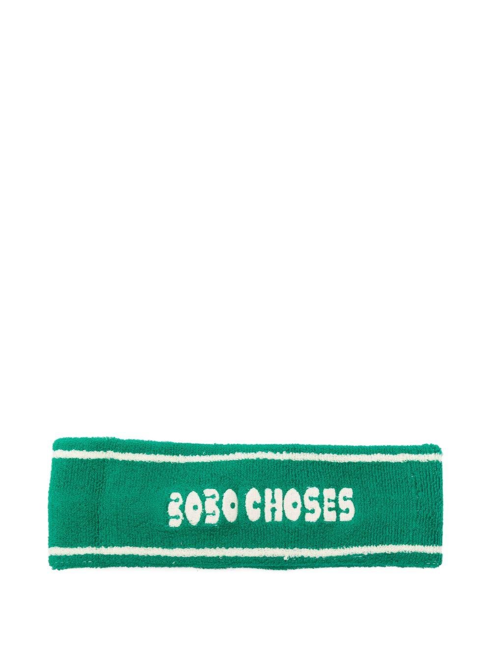 Fascia in spugna per bambini Bobo Choses verde con motivo a righe - Rubino Kids