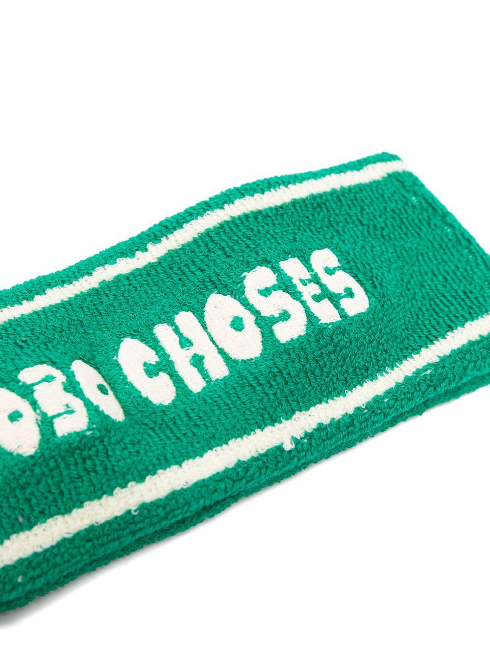 Fascia in spugna per bambini Bobo Choses verde con motivo a righe - Rubino Kids