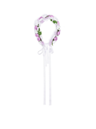 Fascia per capelli per bambina Colorichiari bianco con applicazioni floreali e nastro di grosgrain - Rubino Kids