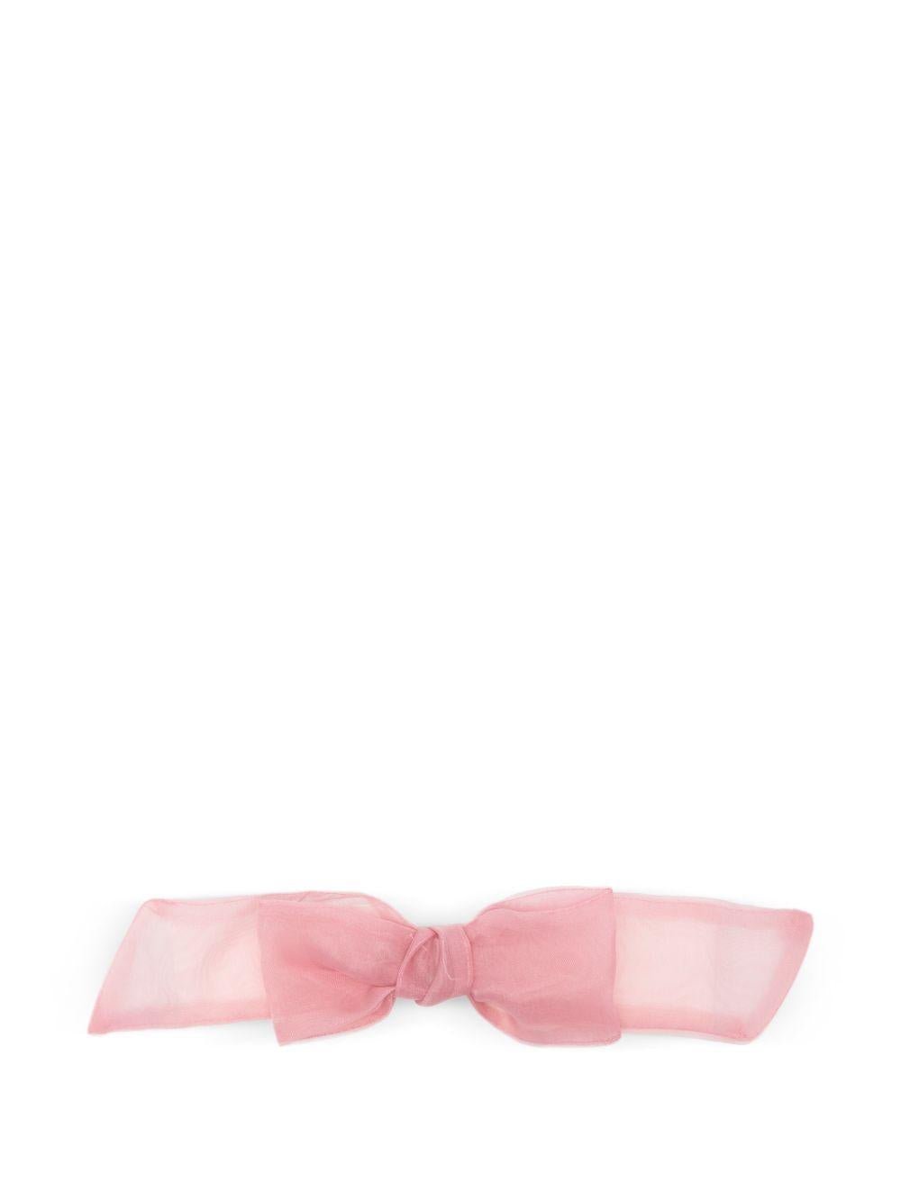 Fascia per capelli per neonata La Stupenderia rosa con dettaglio fiocco - Rubino Kids