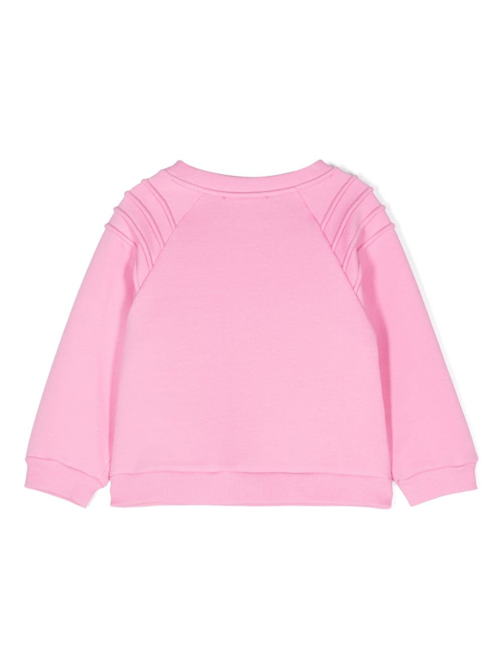 Felpa a fiori per bambina Monnalisa rosa con trama jersey - Rubino Kids