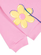 Felpa a fiori per bambina Monnalisa rosa con trama jersey - Rubino Kids