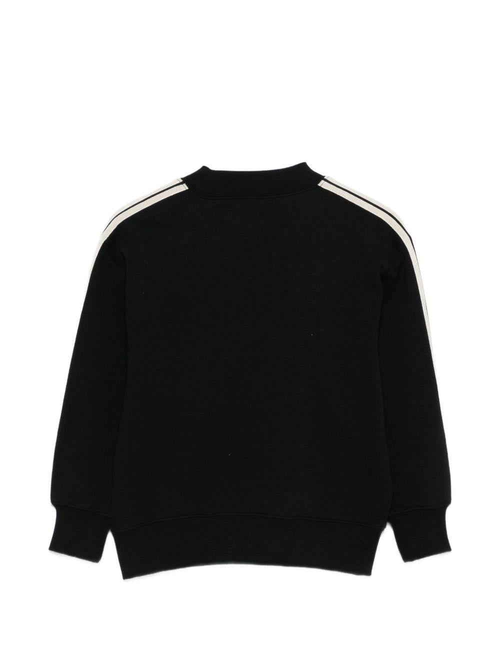 Felpa bambino Palm Angels Kids nero con orlo a coste - Rubino Kids