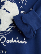 Felpa blu per bambina con stampa grafica con logo Mini Rodini - Rubino Kids