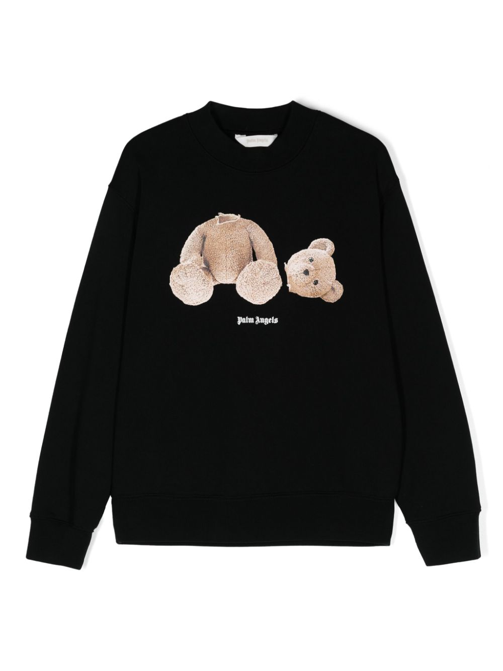 Felpa Broken Bear per bambino Palm Angels Kids nero con tessuto in spugna - Rubino Kids