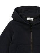 Felpa con applicazione Compass per babino Stone Island Junior nero con cappuccio - Rubino Kids