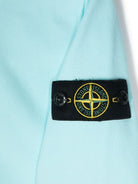 Felpa con applicazione Compass per bambino Stone Island Junior azzurro con trama jersey - Rubino Kids