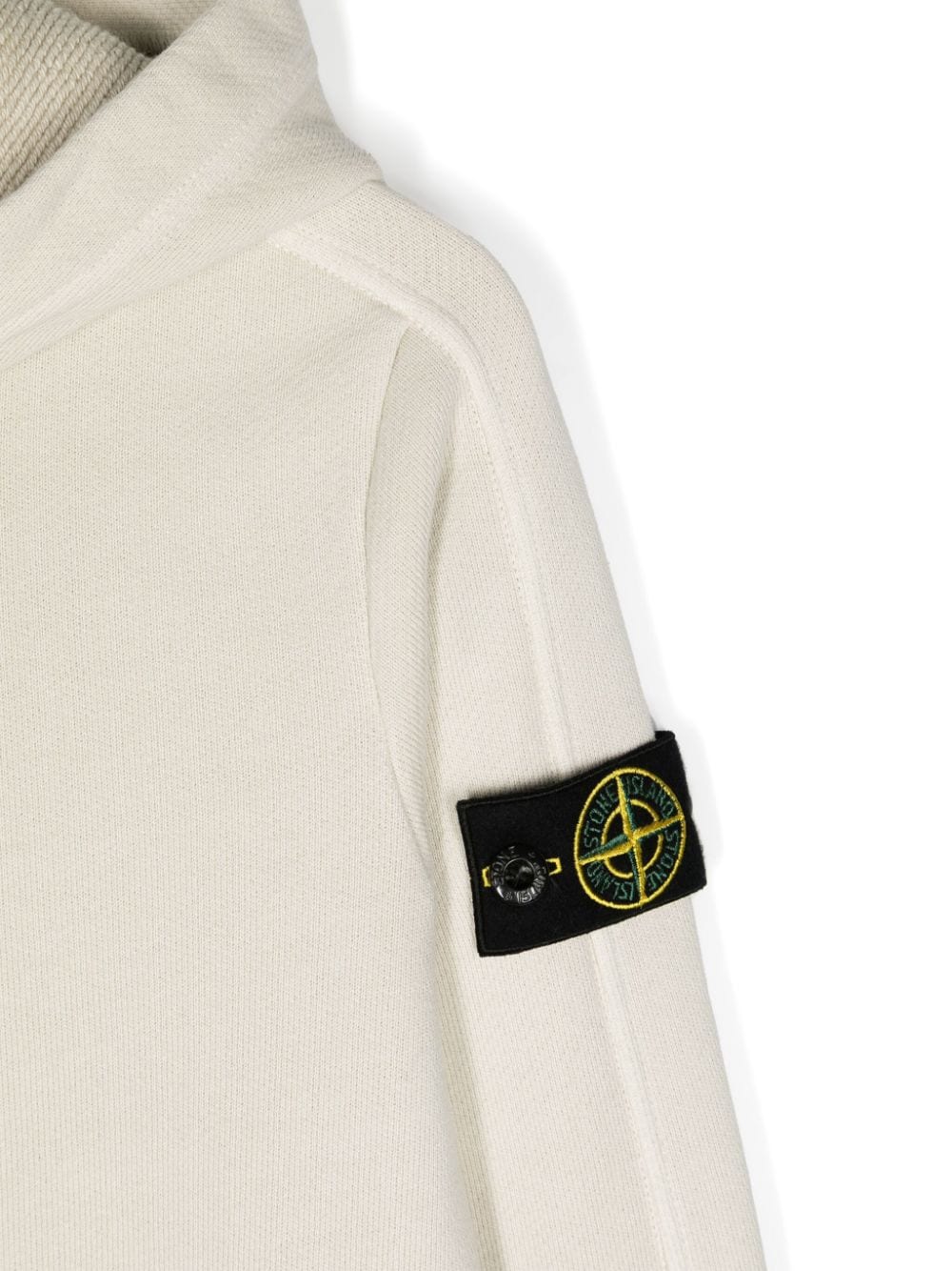 Felpa con applicazione Compass per bambino Stone Island Junior beige con cappuccio - Rubino Kids