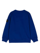 Felpa con applicazione Compass per bambino Stone Island Junior blu con girocollo - Rubino Kids