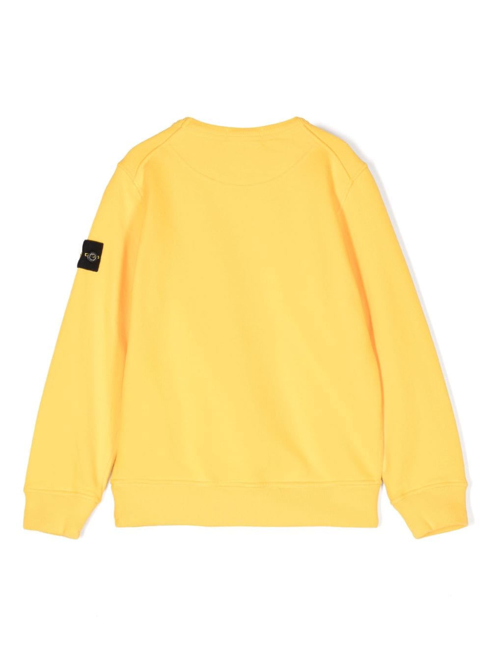 Felpa con applicazione Compass per bambino Stone Island Junior giallo con girocollo - Rubino Kids