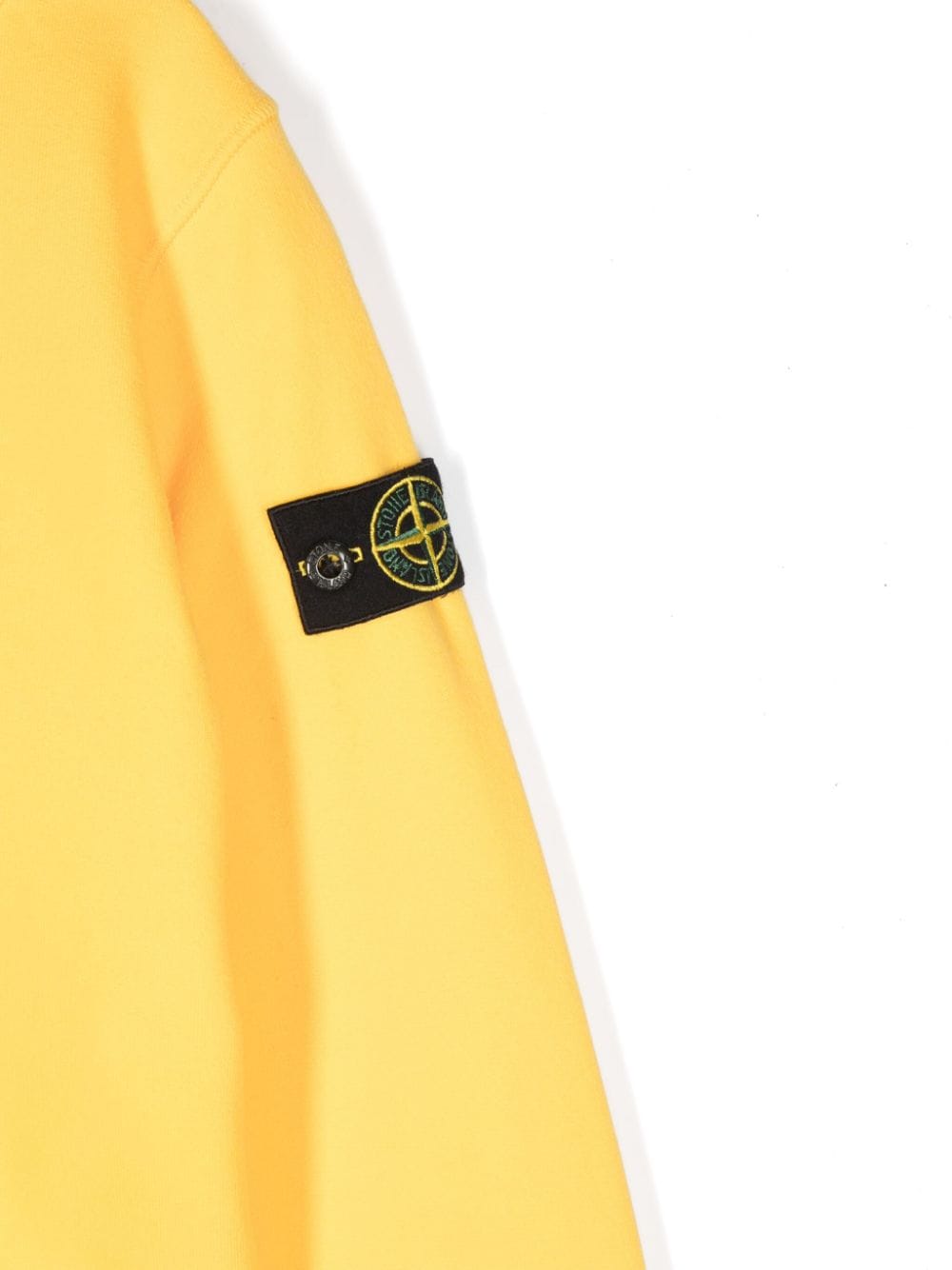 Felpa con applicazione Compass per bambino Stone Island Junior giallo con girocollo - Rubino Kids