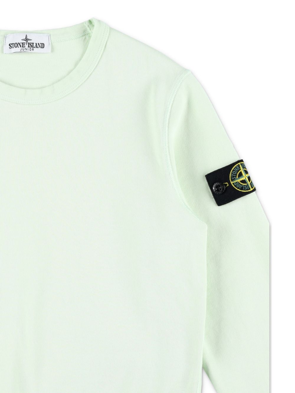 Felpa con applicazione Compass per bambino Stone Island Junior verde con orlo dritto - Rubino Kids