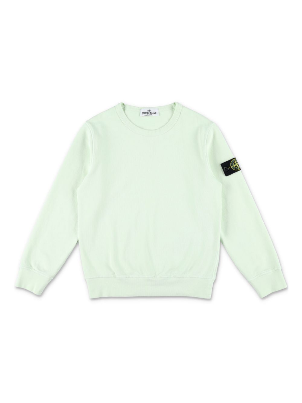 Felpa con applicazione Compass per bambino Stone Island Junior verde con orlo dritto - Rubino Kids