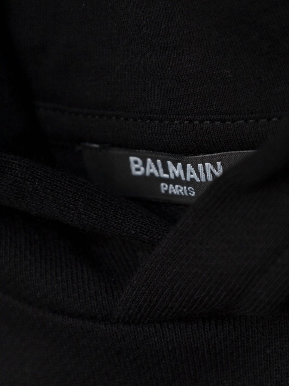 Felpa con applicazione logo per bambino Balmain Kids nero con cappuccio - Rubino Kids