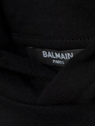 Felpa con applicazione logo per bambino Balmain Kids nero con cappuccio - Rubino Kids