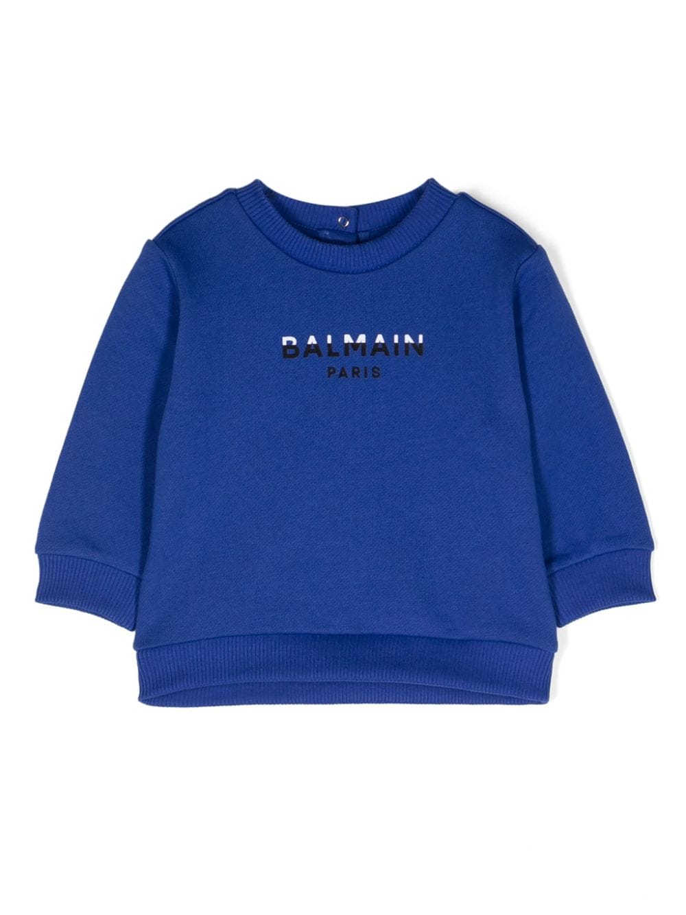 Felpa con applicazione per neonato Balmain Kids blu con girocollo - Rubino Kids