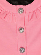 Felpa con arricciature e incisione su moneta per neonata Balmain Kids rosa con scollo rotondo - Rubino Kids