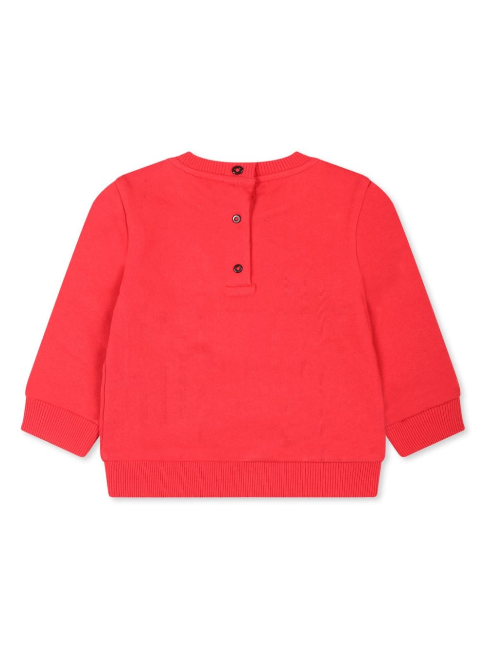 Felpa con bottoni sul retro per neonato Balmain Kids rosso con girocollo - Rubino Kids