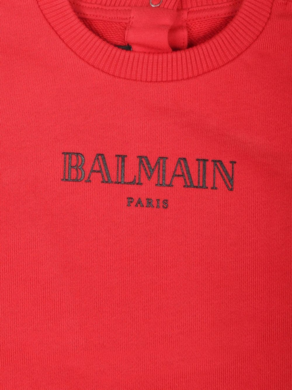 Felpa con bottoni sul retro per neonato Balmain Kids rosso con girocollo - Rubino Kids