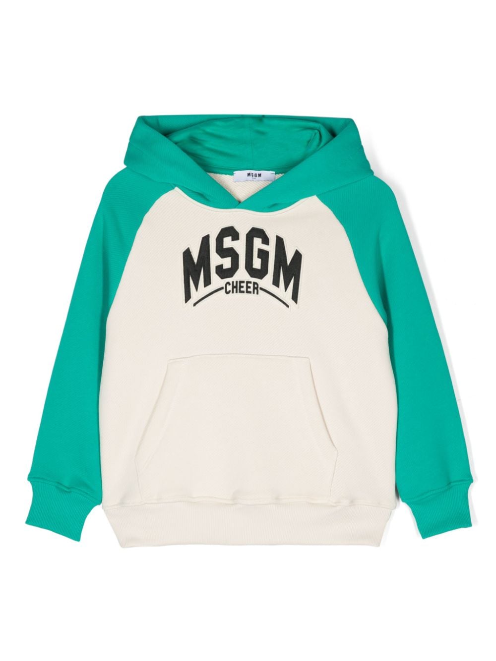 Felpa con cappuccio con logo ricamato per bambino MSGM Kids multicolor con tasca anteriore a marsupio - Rubino Kids