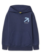 Felpa con cappuccio in cotone acrilico Arrow per bambino Off - White blu con stampa del logo sul petto - Rubino Kids