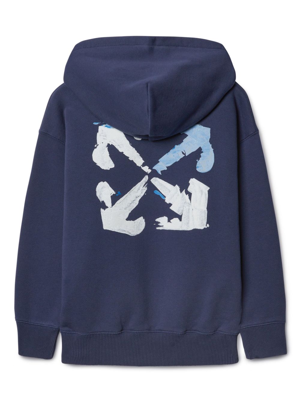 Felpa con cappuccio in cotone acrilico Arrow per bambino Off - White blu con stampa del logo sul petto - Rubino Kids