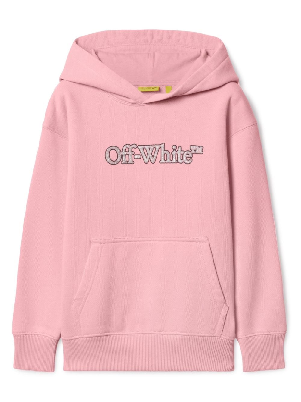 Felpa con cappuccio in cotone spesso Arrow per bambina Off - White Kids rosa con spalle scese - Rubino Kids