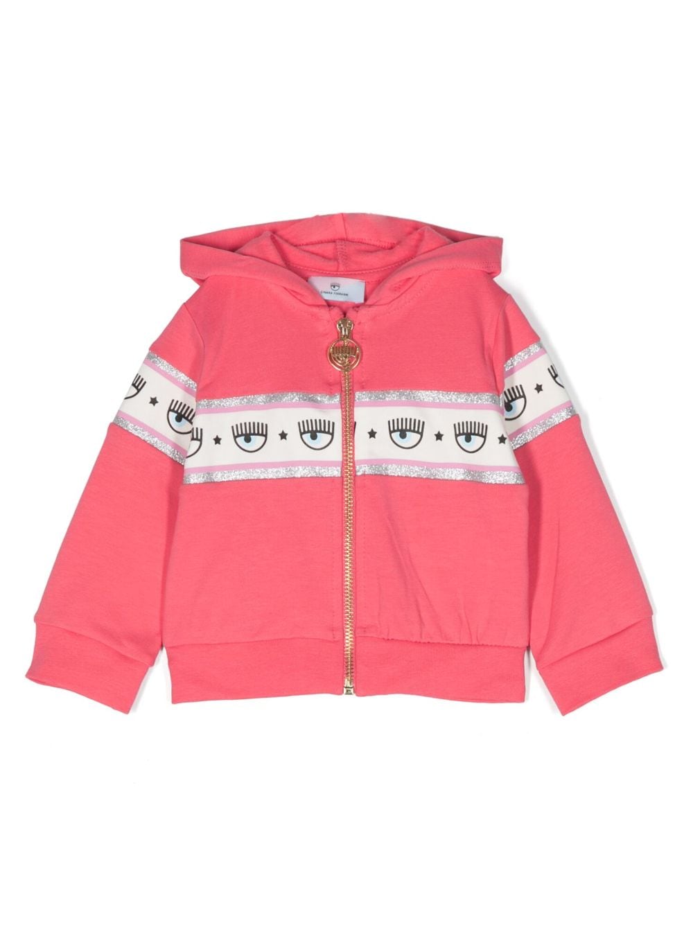 Felpa con cappuccio in cotone stretch con motivo Eyelike - Rubino Kids