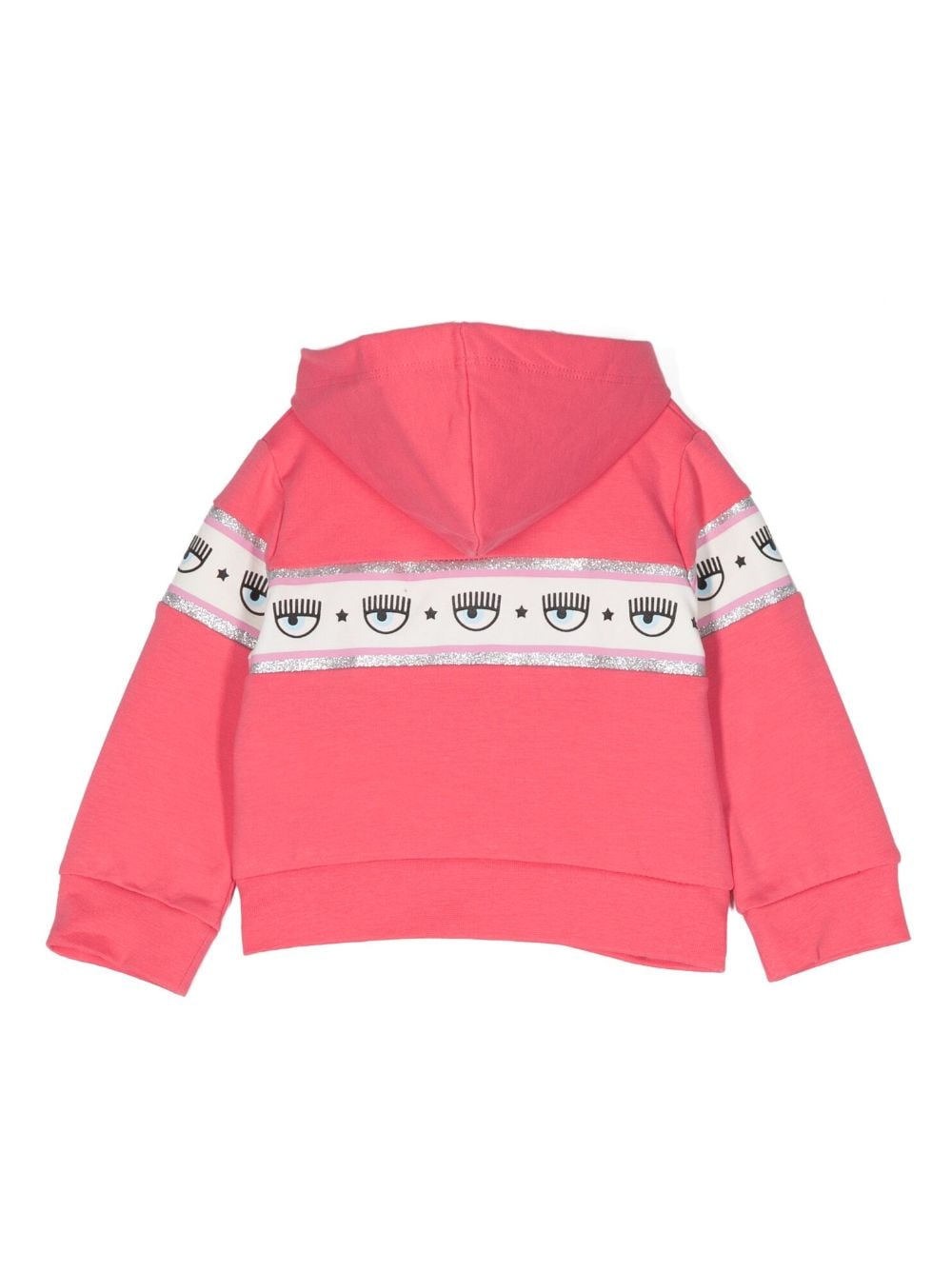 Felpa con cappuccio in cotone stretch con motivo Eyelike - Rubino Kids