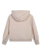 Felpa con cappuccio per bambina Chloé Kids beige con ricamo con slogan - Rubino Kids