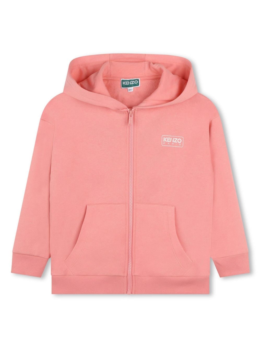 Felpa con cappuccio per bambina Kenzo Kids rosa con chiusura frontale con zip - Rubino Kids