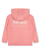 Felpa con cappuccio per bambina Kenzo Kids rosa con chiusura frontale con zip - Rubino Kids