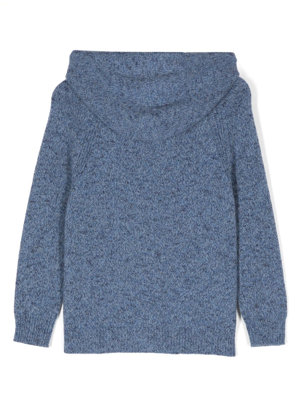 Felpa con cappuccio per bambino Emporio Armani Kids blu con logo intarsiato - Rubino Kids