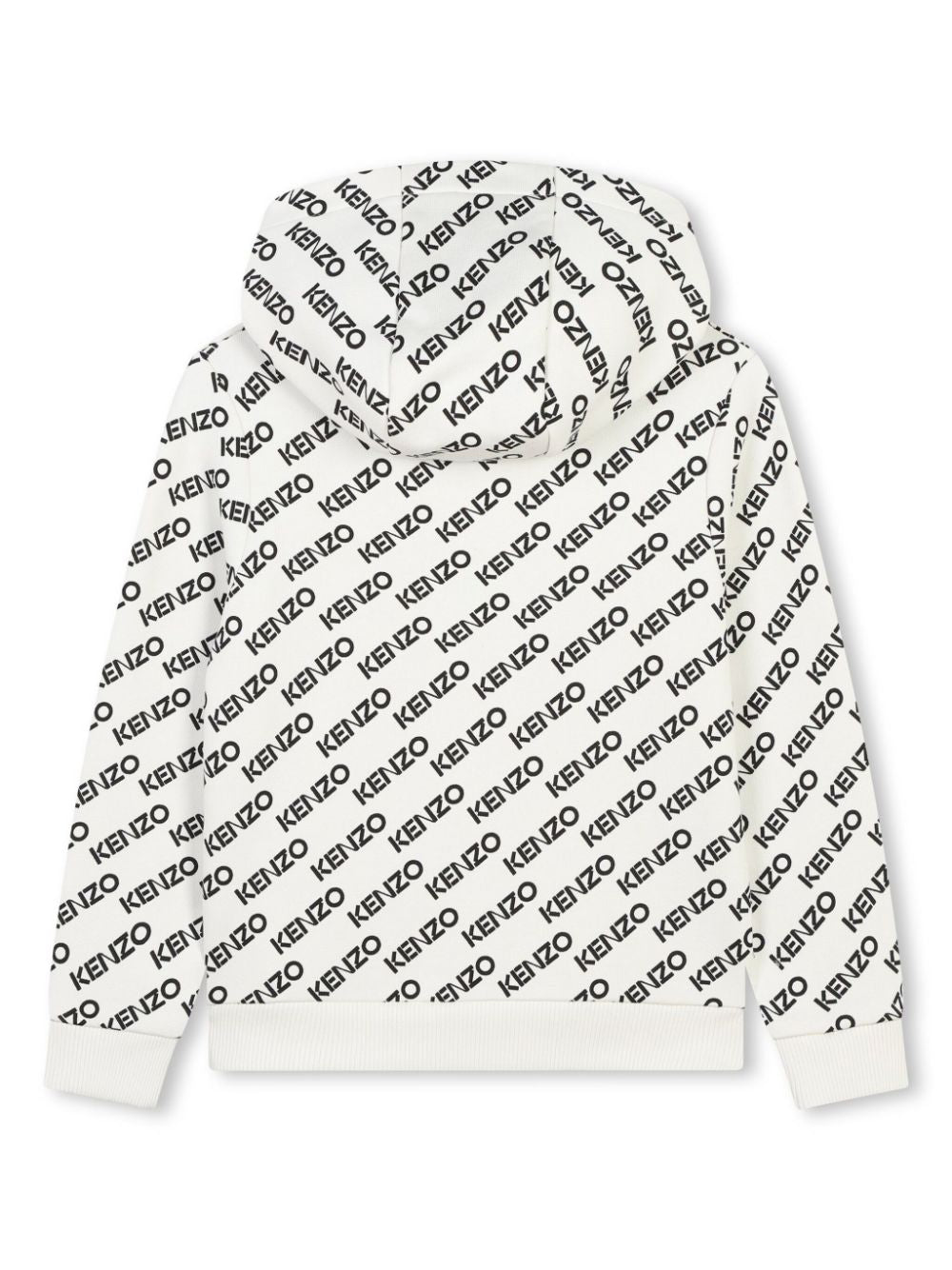 Felpa con cappuccio per bambino Kenzo Kids bianco con stampa con logo all - over - Rubino Kids