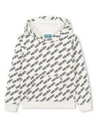 Felpa con cappuccio per bambino Kenzo Kids bianco con stampa con logo all - over - Rubino Kids