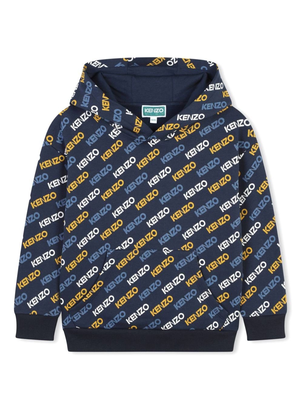 Felpa con cappuccio per bambino Kenzo Kids blu con tasca frontale a marsupio - Rubino Kids