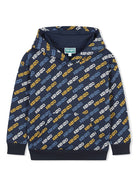 Felpa con cappuccio per bambino Kenzo Kids blu con tasca frontale a marsupio - Rubino Kids