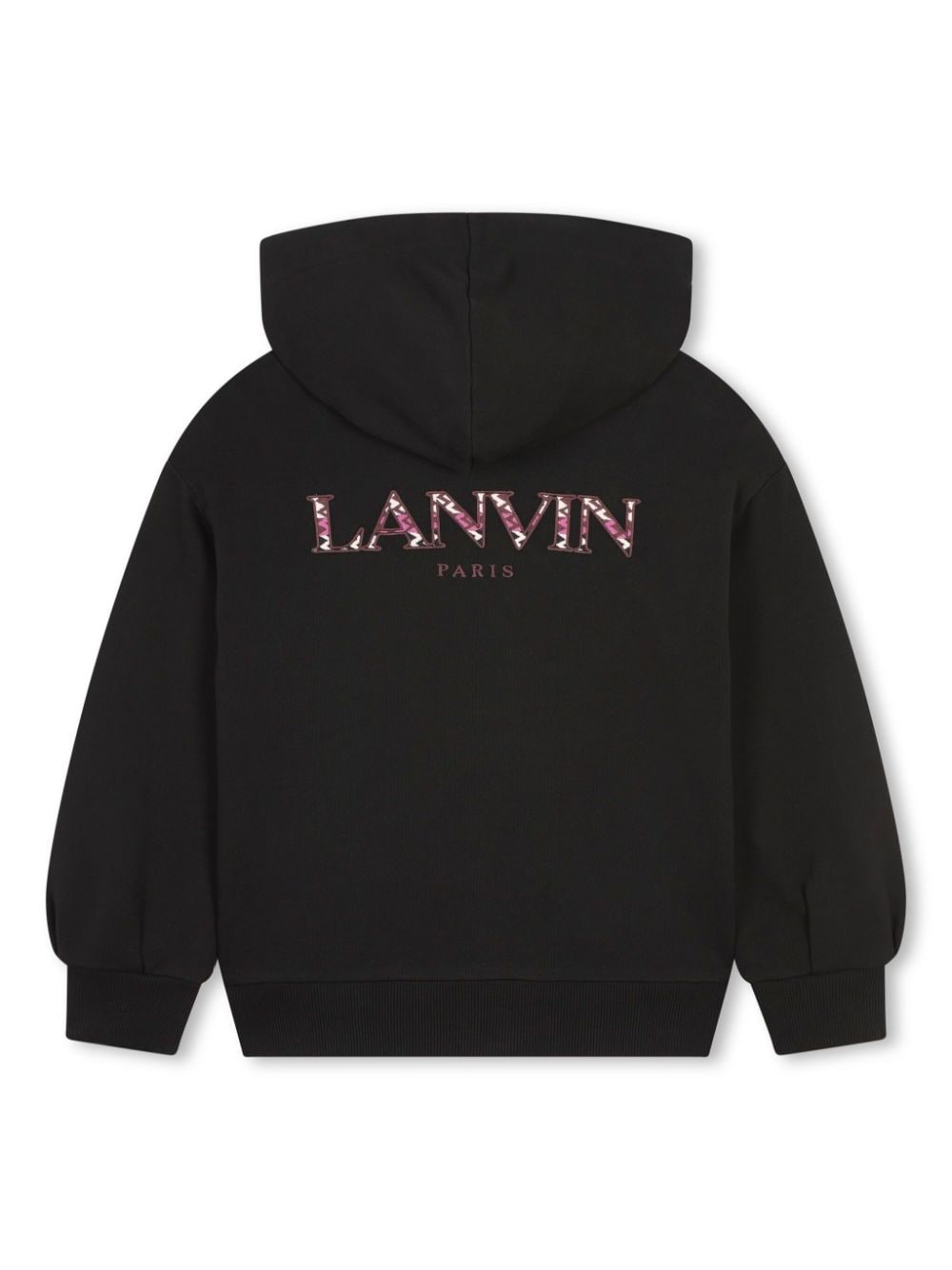 Felpa con cappuccio per bambino Lanvin Enfant nero con logo sul retro - Rubino Kids