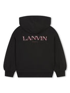 Felpa con cappuccio per bambino Lanvin Enfant nero con logo sul retro - Rubino Kids