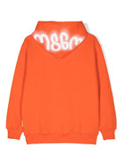 Felpa con cappuccio per bambino MSGM Kids arancione con stampa con logo - Rubino Kids