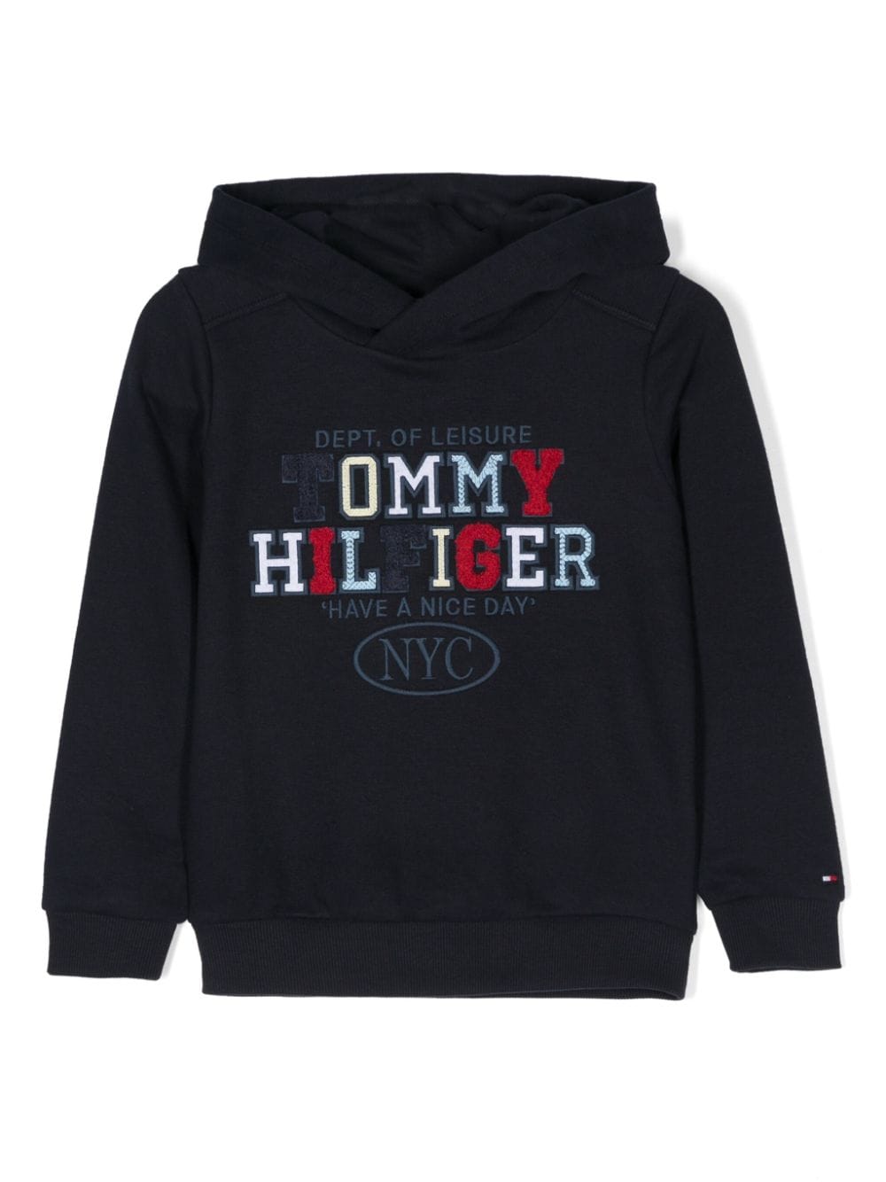 Felpa con cappuccio per bambino Tommy Hilfiger blu con trama jersey - Rubino Kids