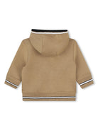 Felpa con cappuccio per neonato BOSS Kidswaer beige con bordi a contrasto - Rubino Kids