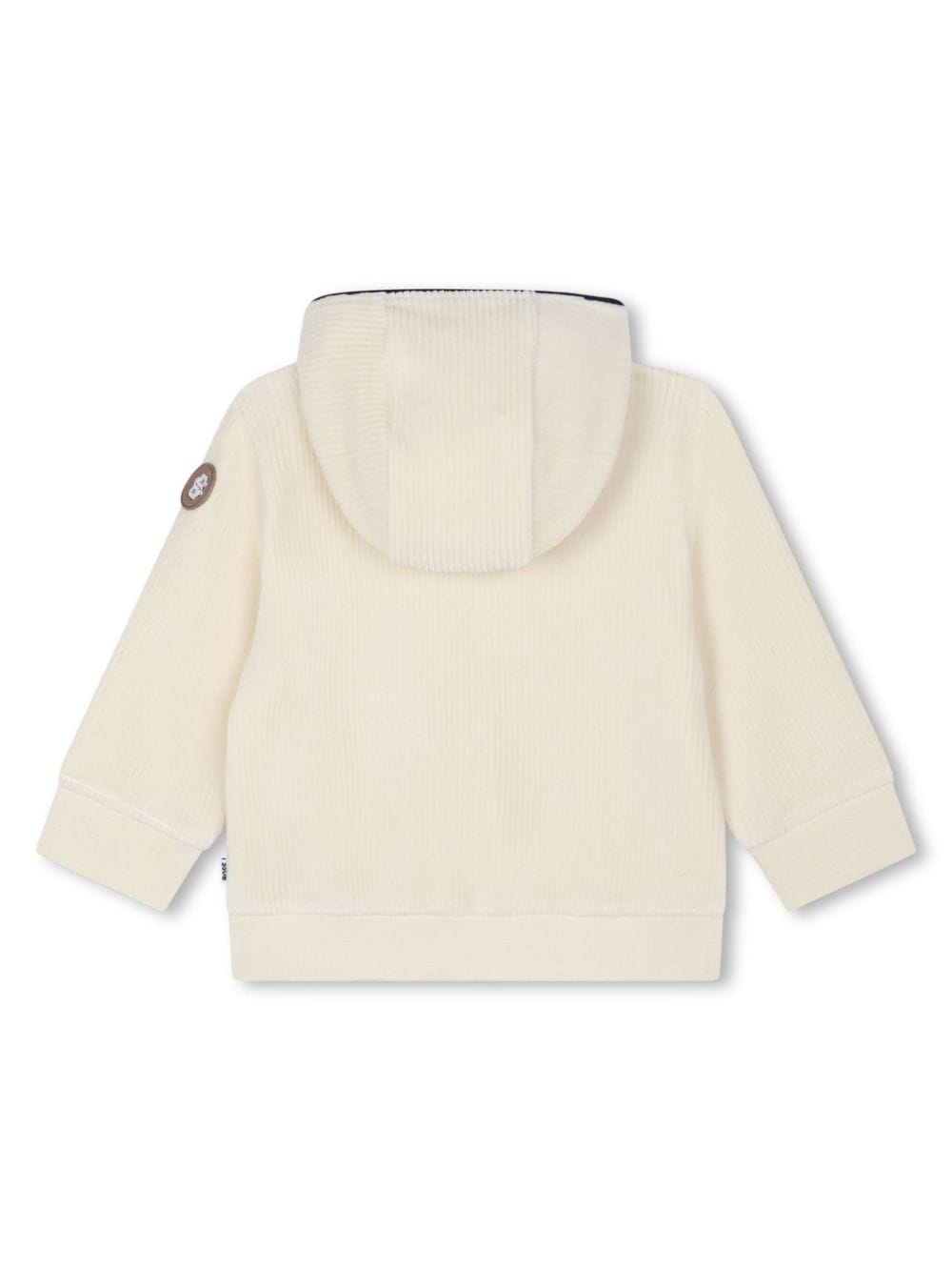 Felpa con cappuccio per neonato BOSS Kidswear bianco con velluto a coste - Rubino Kids