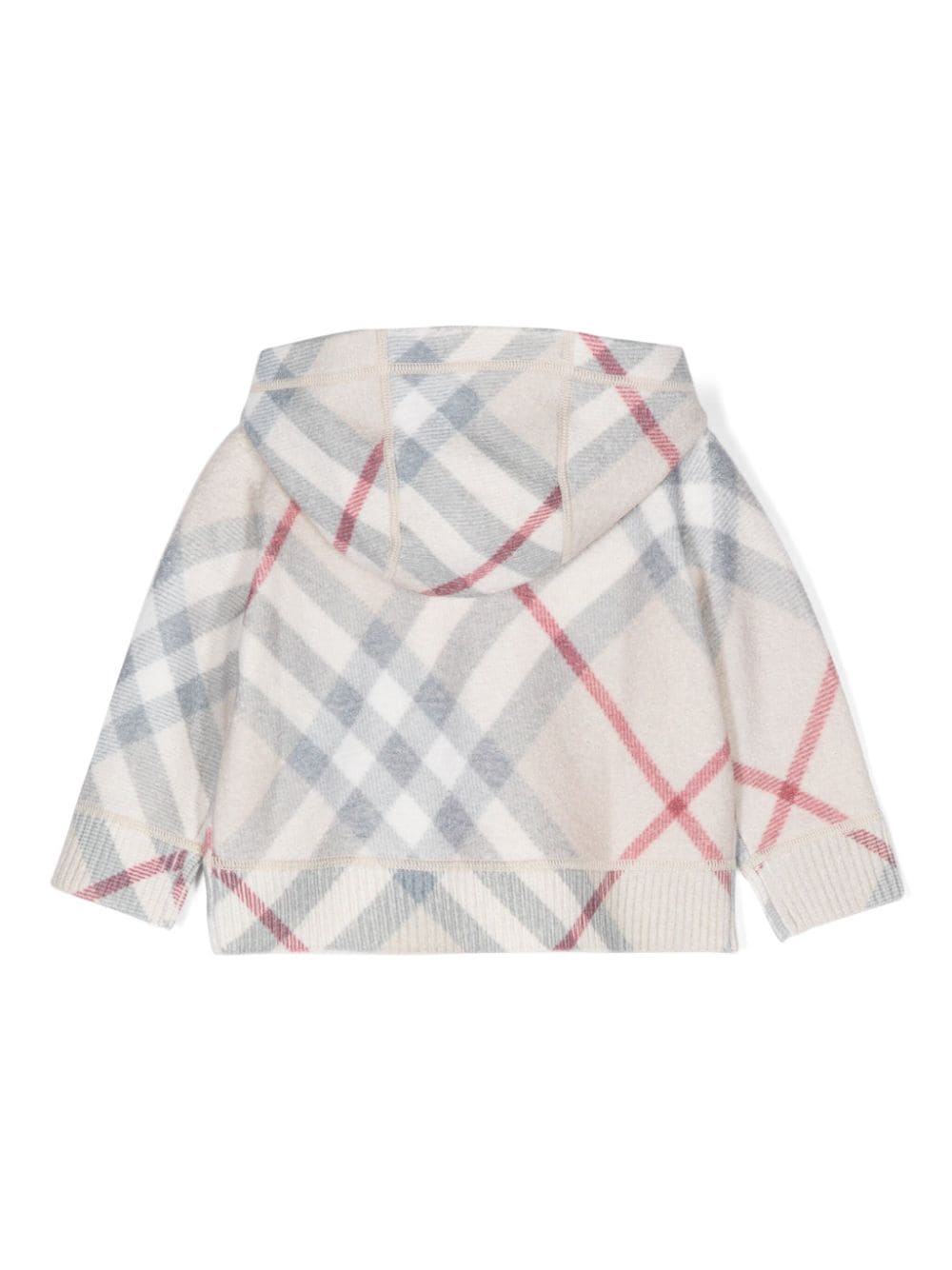 Felpa con cappuccio per neonato Burberry Kids beige con dettaglio a coste - Rubino Kids