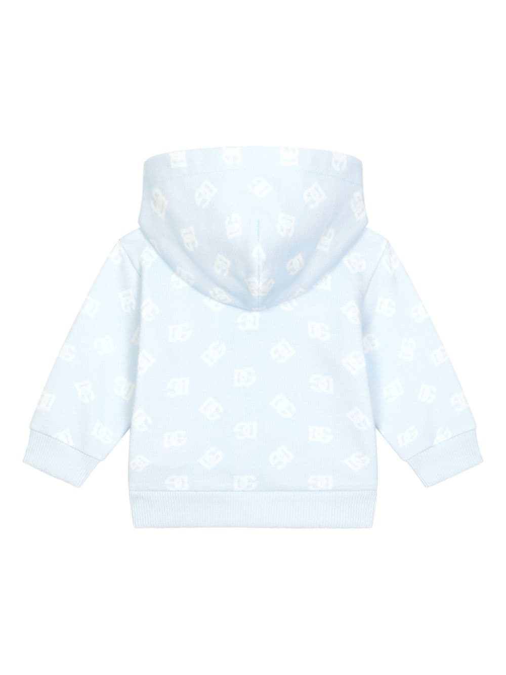 Felpa con cappuccio per neonato Dolce & Gabbana Kids azzurro con chiusura frontale con zip - Rubino Kids