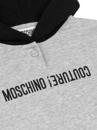 Felpa con cappuccio per neonato Moschino Kids grigio con design bicolore - Rubino Kids