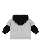 Felpa con cappuccio per neonato Moschino Kids grigio con design bicolore - Rubino Kids